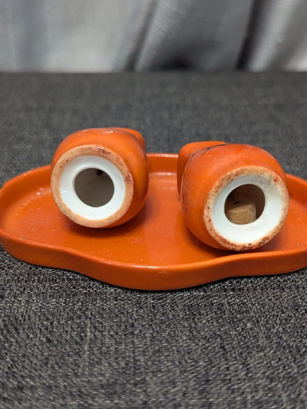 VTG Chikarmachi Orange shakers tray salt pepper flower floral
